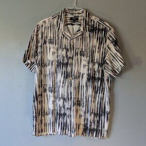 Banana Republic black-tan short sleeve men button down shirt large standard fit